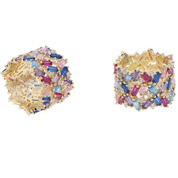 Sahira Stacie Rainbow Baguette Ring - Picture 3 of 4